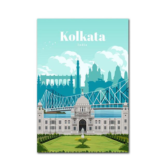 City Travel Landscape Poster Spain Australia Singapore Mexico Agra Canvas Prints Nordic Wall Art Picture Livingroom Office Decor No Frame