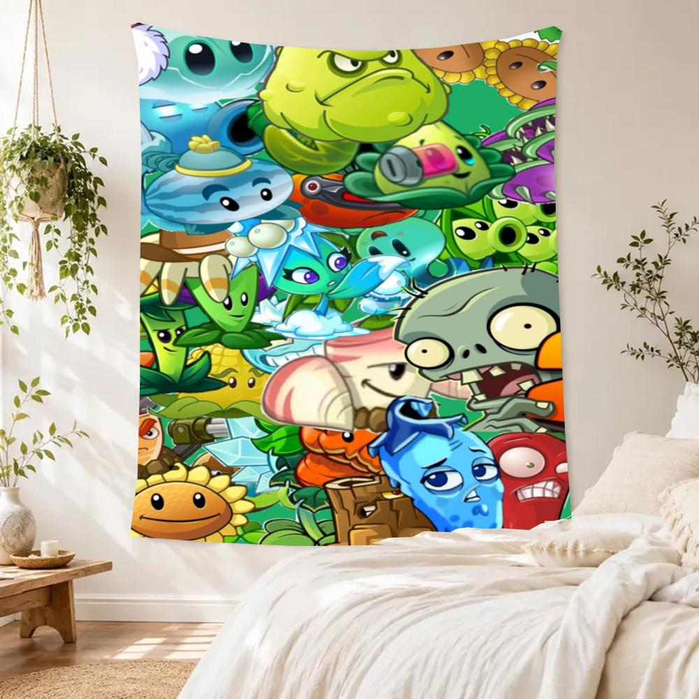 Plants Vs Zombies Aesthetic Tapestry Handmade Look Ideal For Bedroom Reading Corner Dorm Wall All Season Exotic Pattern Gift For Birthday
