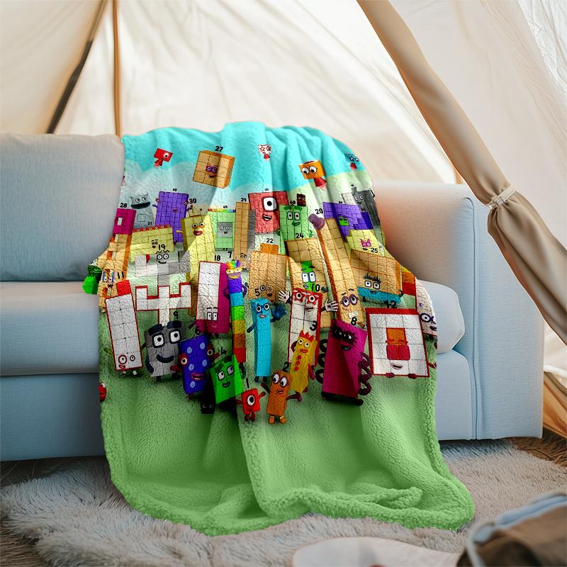 Numberblocks Theme Printed Blanket,Perfect for Couch, Bed, Travel & Outdoor Use | Machine Washable, Cozy & Durable.