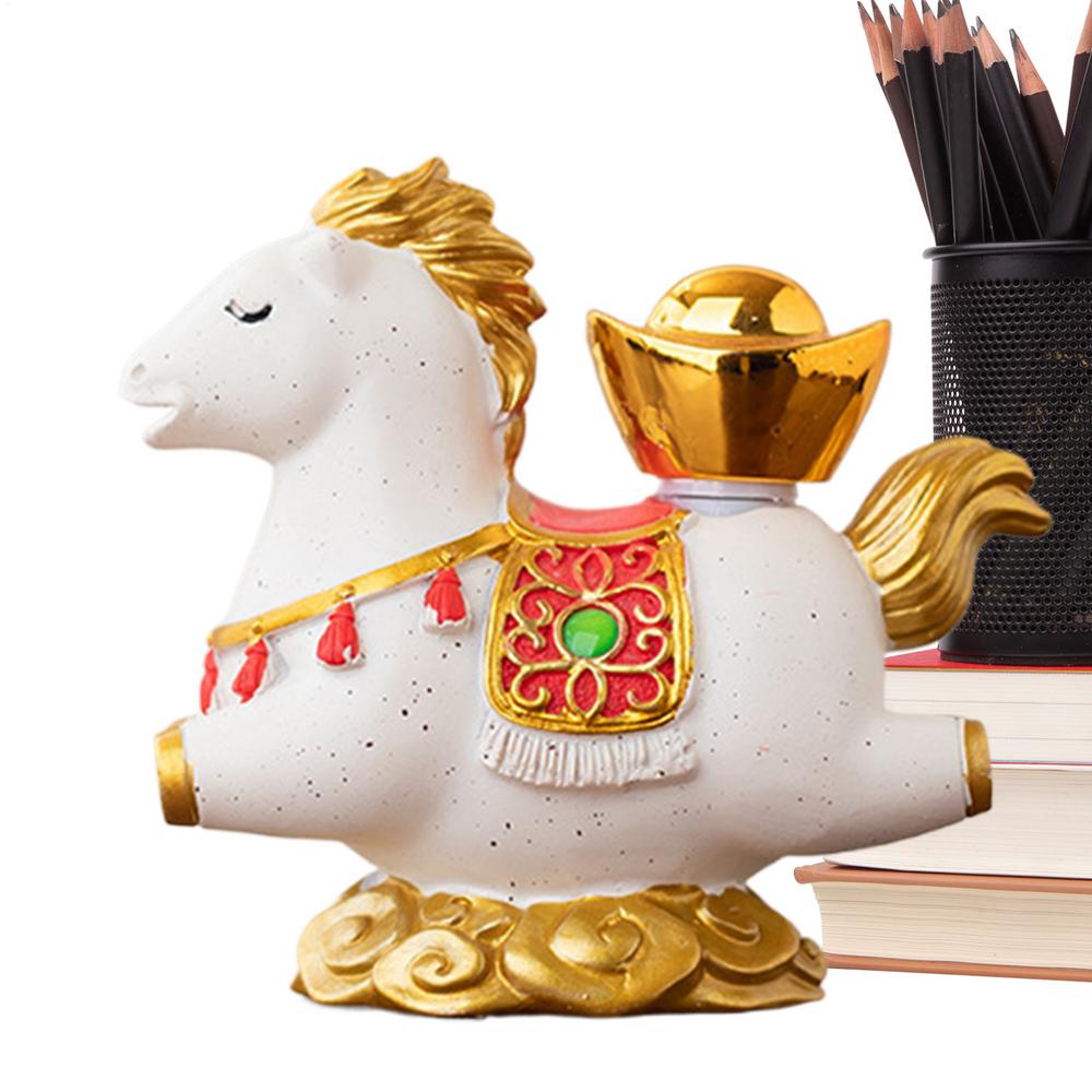 Китайская фигурка лошади из смолы, сувенир к празднику Весны, фигурка лошади на Новый год 2026 для дома, офиса, спальни