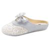 Summer new lace bow mesh cool slippers women's versatile flat-bottomed bag head lazy half slippers