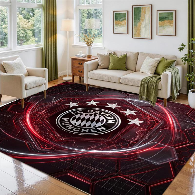 Bayern Munich Design Crystal Velvet Rug Soft Decorative Mat for Bedroom Entrance