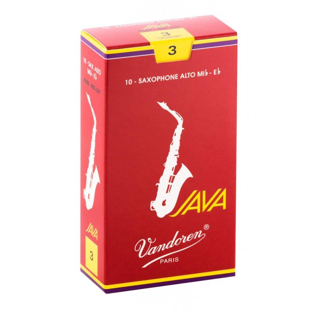 Van Doren Alto Saxophone Reed JAVA FILED RED CUT Hardness: 3 (10 Pieces)