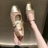 Fashion 2024 Fashion Women Mary Jane Shoes New Shiny Leather Vintage Women Flats Ladies Square Toe Ballet Casual Shoes