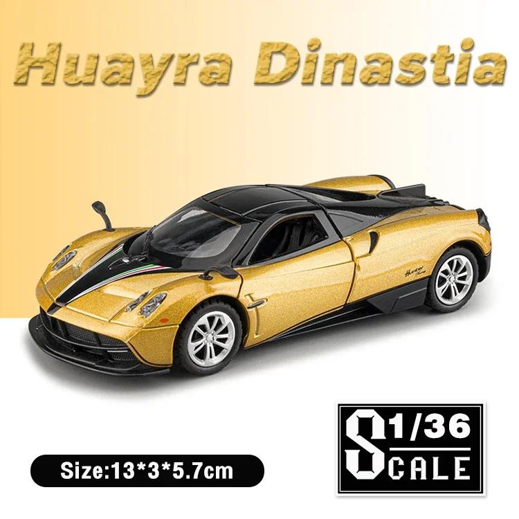 Scale 1:36 Huayra Dinastia Metal Cars Toys Diecast Alloy Car Model for Boys Children Kids Toy Vehicles Sound and Light
