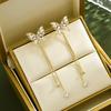 Fashion Cat'S Eye Butterfly Tassel Earrings, Micro Zircon Earrings Women'S Earrings