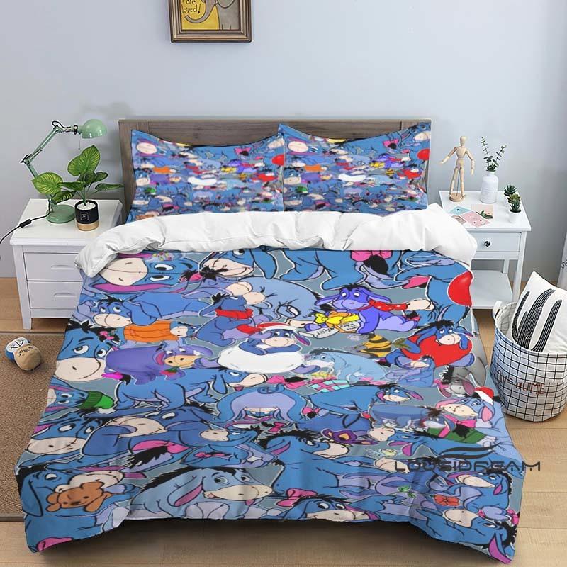 2026 New Disney (Eeyore) Bedding Set, Cartoon Duvet Cover with Pillowcases, Soft and Comfortable, Customizable Bedding Available