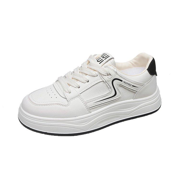 Stepping On Shit Feeling Spring and Summer Leather Little White Shoes Women's 2025 New Popular Versatile Student Sports Board Shoes Soft-soled Wo