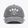1 шт. 'CBGB' Винтажная Спортивная Унисекс Бейсболка Дышащая Стиранная, Регулируемый Козырек с Изгибом, Принт с Узором для Активного Отдыха