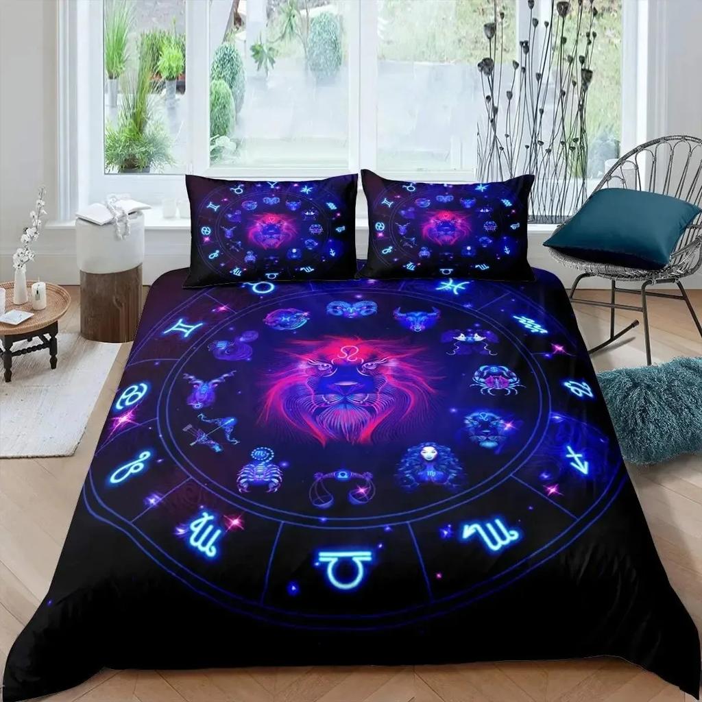 Комплект пододеяльника Gemini Twin Size Созвездие Комплект пододеяльника Космическое пространство Вселенная Планета Принт Комплект постельного белья для детей Подростков