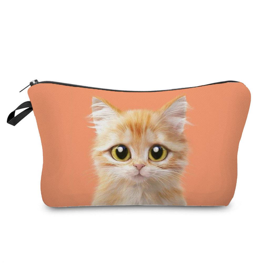 Women Cat Print Cosmetic Bag Toiletries Organize Travel Storage Case  6421