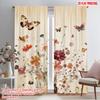 2pcs,2D Plane Printing Curtains Roller Blinds Fluttering Blooms(1) Versatile Polyester (without Rod) Festive Use for Bedroom,