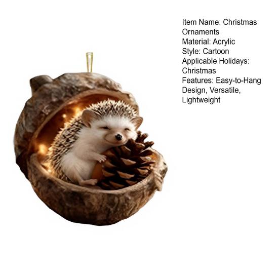 Уютные лесные желуди, 2D акриловые подвесные украшения в виде животных для рождественской елки, вечеринки в лесной тематике, домашнего декора