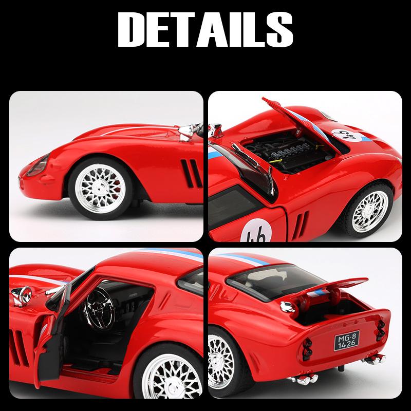 Масштаб 1/32 Ferrari 250 GTO Супер Спортивный Автомобиль Сплав Литой Модель Металл Высокая Симуляция Классический Сентимент Хобби Коллекционный Декоративный Подарок