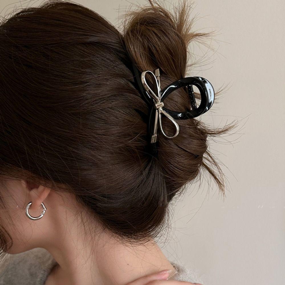 Acrylic Metal Bow Claw Clip Ins Bow Crab Clip Cool Bow Hair Claw Daily