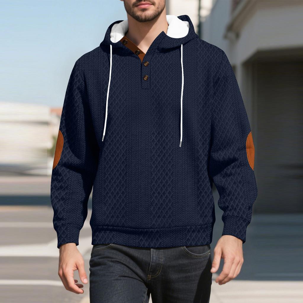 Men's Outdoor Casual Sports Color Hooded Sweater
