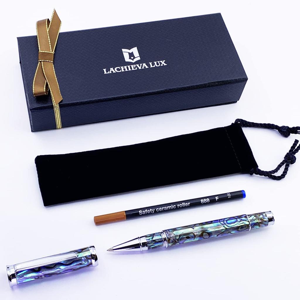LACHIEVA LUX Luxury Rollerball Pen Natural Seashell Abalone Abalone German Nib Gift Present