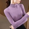 Semi-turtleneck Bottoming Shirt Women's New Women's Clothing Modal Long-sleeved T-shirt Warm Inside with Fleece Thickened Top