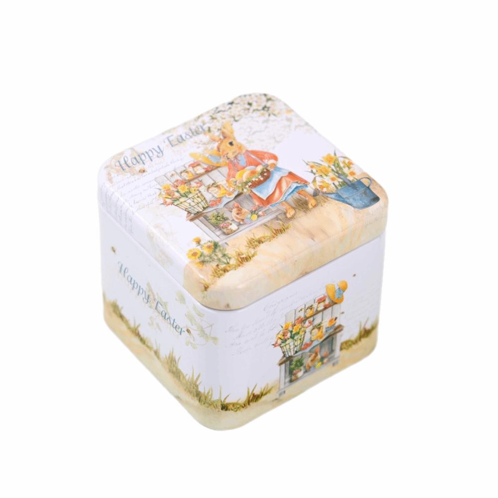 Empty Box Easter Gifts Box Square Shape Easter Egg Box Rabbit Tin Storage Box  Easter Party