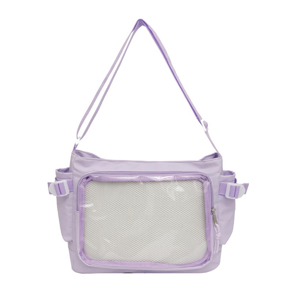 Clear Badge Display Shoulder Bag PVC Crossbody Bag Casual Transparent Pocket Itabag JK