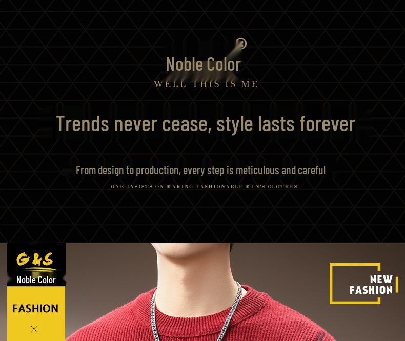 Men's Autumn Luxury Soft Knit Sweater - Versatile, Trendy & Casual Round Neck Hoodie