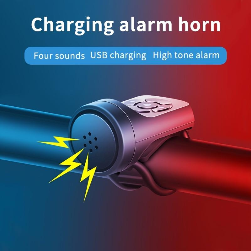 USB аккумуляторная велосипедная мотоциклетная электрическая звуковая сигнализация, 4 режима, горная дорога, велосипедная противоугонная сигнализация, аксессуары для велосипеда