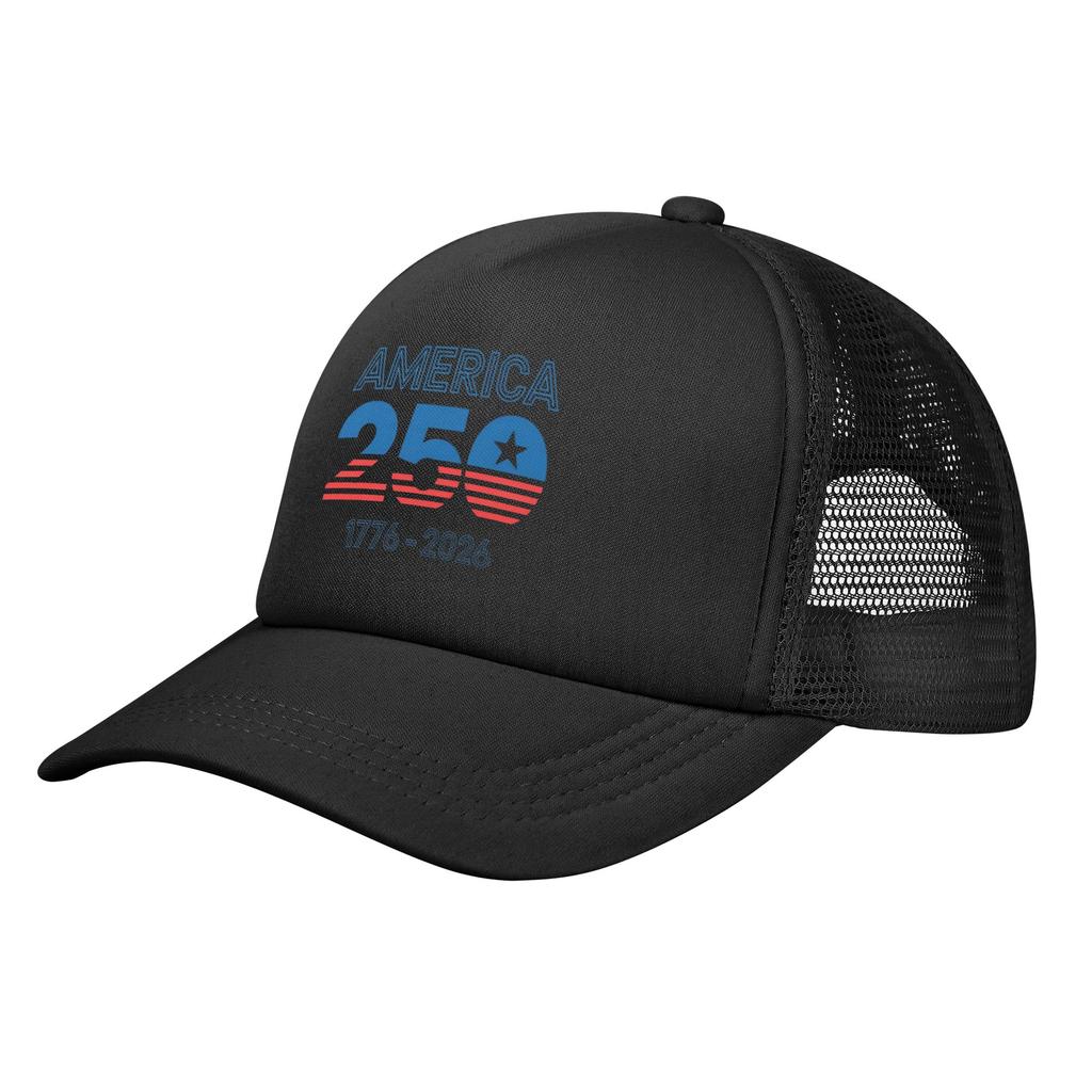 250 Years American Anniversary Foam Trucker Hats Unisex Summer Cooling Mesh Snapback Cap Trendy Sun Cap Adjustbale