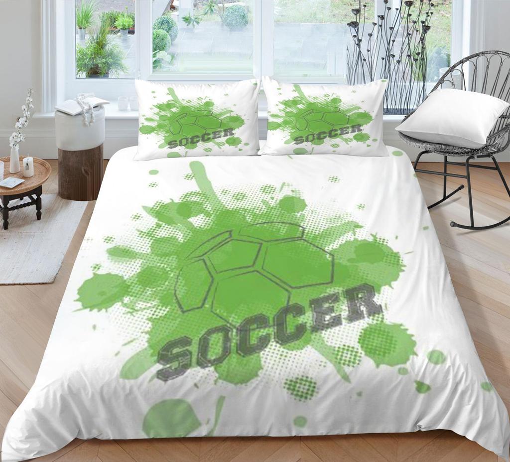 3D Football Printing Bedding Suit Soft Bedclothes Home Bedroom Duvet Cover Bed Set Bedspreads Comfortable Soft