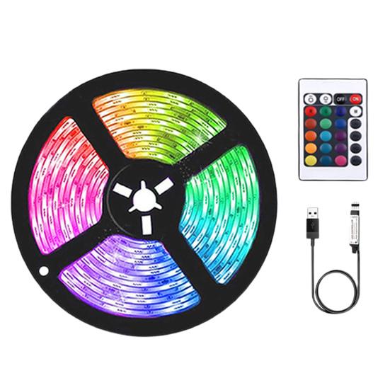 Strip Light LED Vibrant Colors RGB Improve Ambience Flexible Ribbon Adapter Strip Light