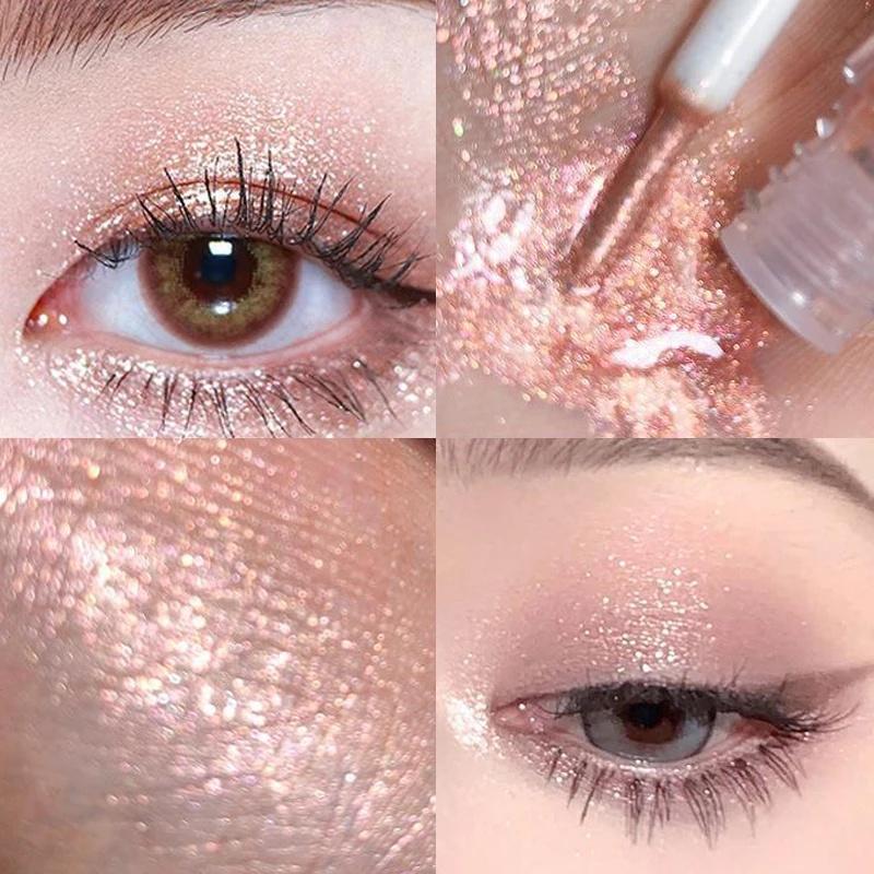 High Light Liquid Eyeshadow Wholesale Flash Waterproof Anti-perspirant Sleeper Silkworm Ultra Shiny Piece Brightening Eyeshadow Makeup Student Makeup