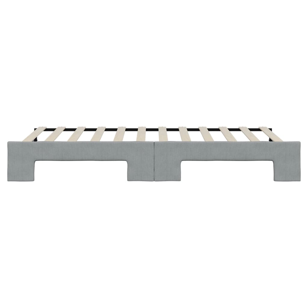 2 in 1 Pull Out Daybed Light Grey 90 x 200 cm Fabric