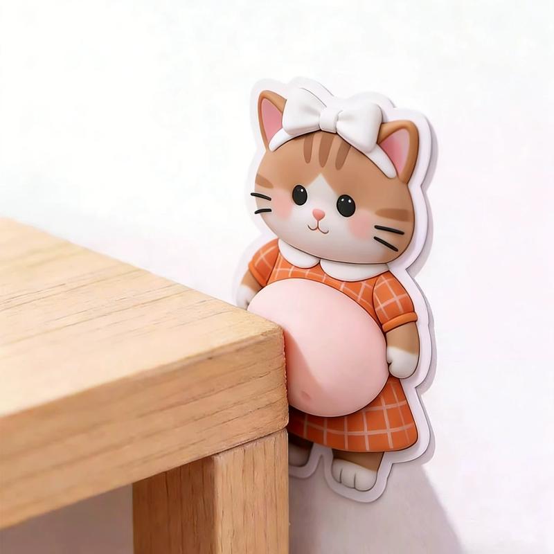 3D Наклейки от столкновений с толстым псом Чай, милый котенок для DIY, мягкий силикон, самоклеящиеся наклейки, детская игрушка, подарок на день рождения