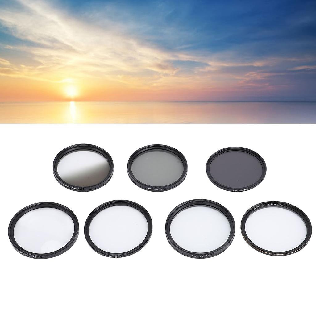 Комплект фильтров для объектива камеры UV CPL ND8 Soft White Graduated Grey 10X Macro 6 Points Star Filter Set для P