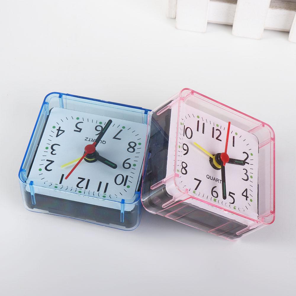 Candy Color Square Alarm Clock Mute Mini Table Clock Durable Living Room