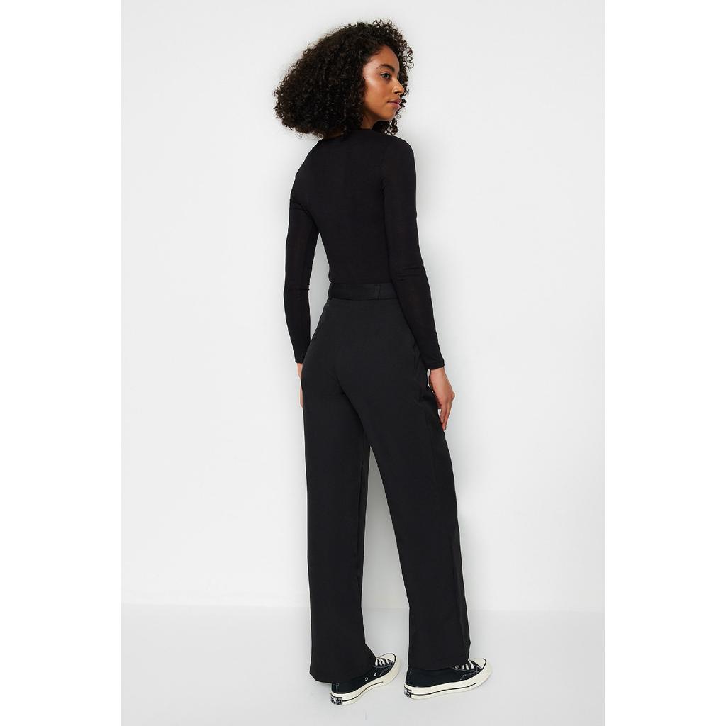 Black Wide Leg Woven Trousers Twoaw21pl0076