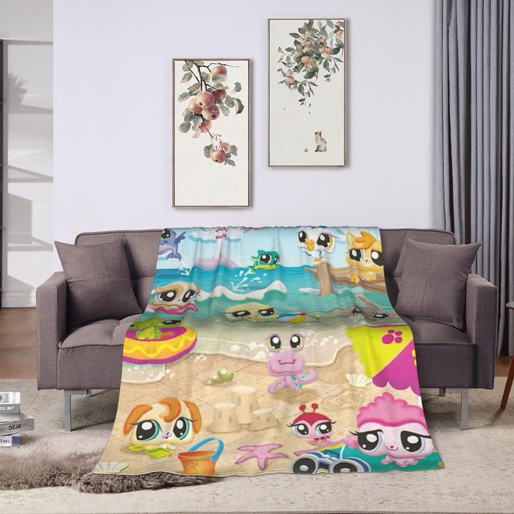 Плед Littlest Pet Shop Очень теплый Уютный Плюшевый Плед-Покрывало Для Ребенка Дивана Кресла Дивана Кровати Фланелевое Покрывало Постельное Белье