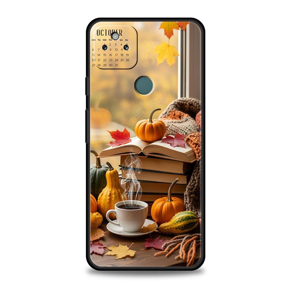 Чехол для телефона 'Тыква Осенние Листья Кофе' для Google Pixel 10 9 8 7 6 9A 8A 7A 6A Pro Ударопрочный Мягкий ТПУ 9 Pro XL Чехол Сумка