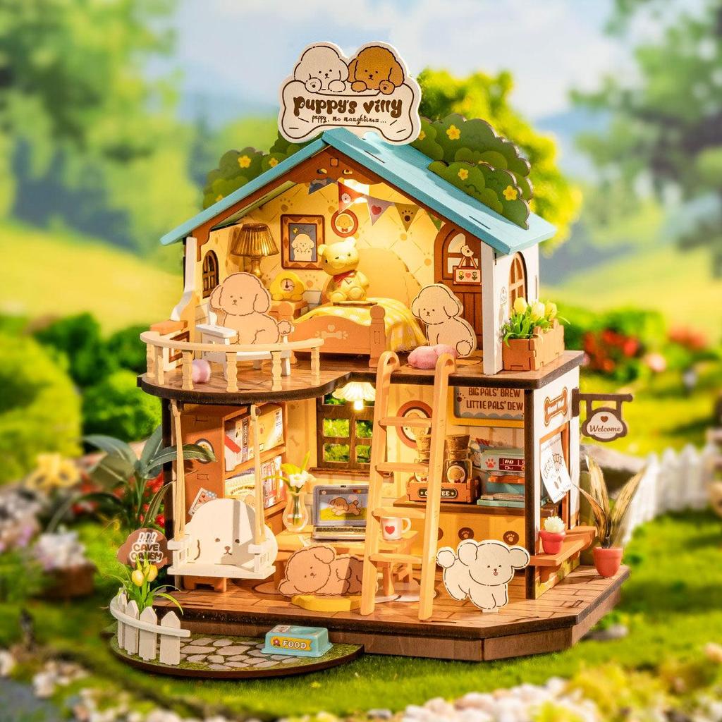ROBOTIME Rolife 3D PuzzlesPuppy's Cozy Villa DIY Miniature House DG169
