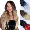 Synthetic Long Wavy Curly Hair Extension Invisible Line No Clips Ombre Color Hairpieces For Woman