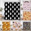 Cute Ghost Cartoon Pattern Shower Curtain Pumpkin Lantern Spectre Orange Pink Bathroom Decor Kid Happy Halloween Bathtub Curtain