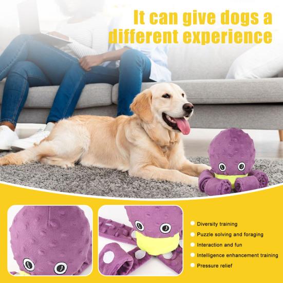 Большая пищащая игрушка для собак «Осьминог», интерактивная мягкая игрушка «Осьминог», неразрушимая игрушка для жевания и перетягивания каната в виде щенка для маленьких, средних и больших собак