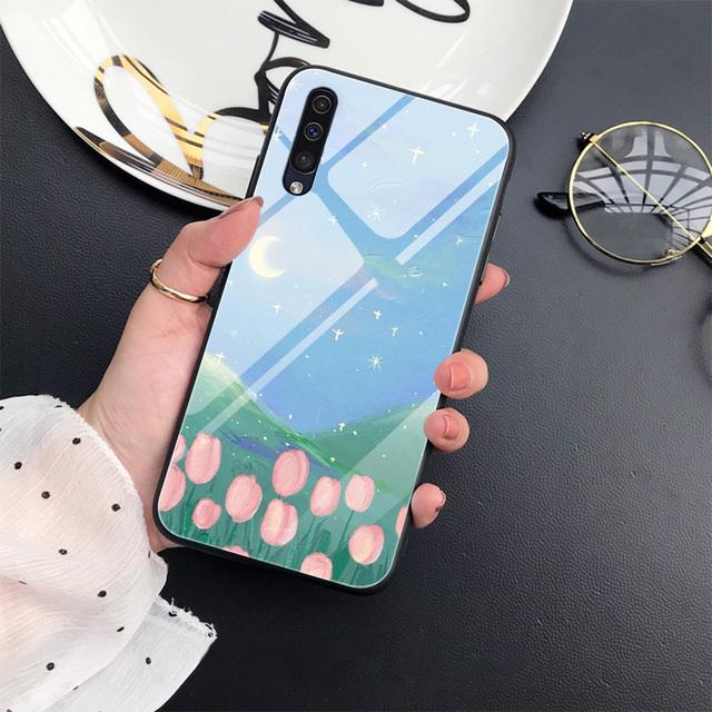 Чехол с изображением пейзажа для Samsung Galaxy A52 A70 A71 A73 A53 A13 5g A03 A72 A22 A21s A03 Core A42, крышка из закаленного стекла