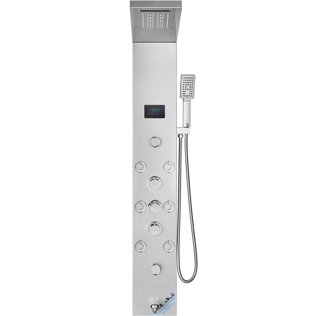 Shower Panel Tower System 6 Modes Hydroelectricity LED Stainless Steel