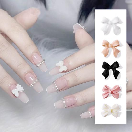 30Pcs Nail Art Decoration Wear Resistant Remove Easily DIY 3D Bowknot Nail Art Butterfly Decoration Parts for Salon