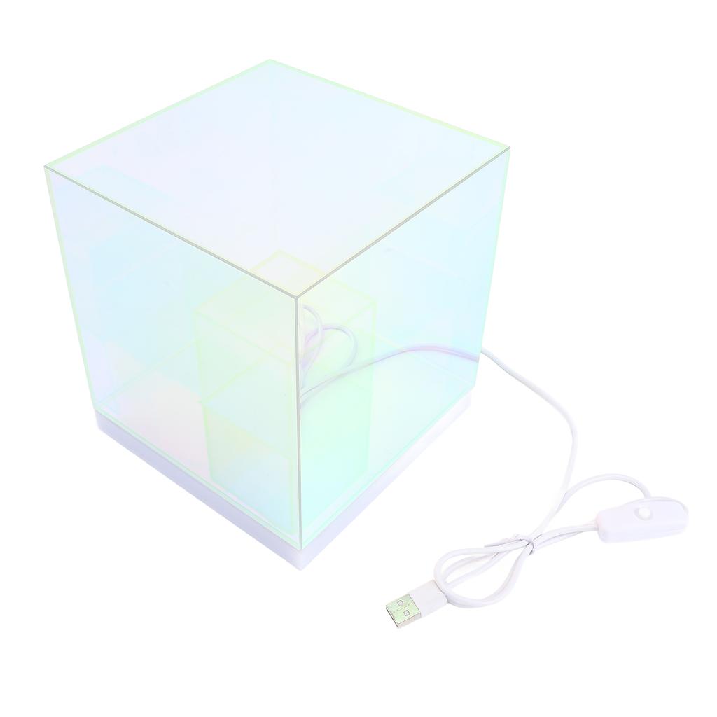 3D Cube LED Настольная лампа RGB Цветная Прозрачная Современная USB Квадратная Настольная Лампа Ночник для Спальни Гостиной