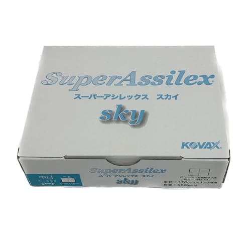 KOVAX Super Acilex Sky Medium Sheets (Box) Velcro, 170mm X 130mm, 500-grit Equivalent, 50 Sheets Per Box