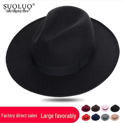 Шляпа Федора с широкими полями «Шанхайский пляж»: Черная шляпа из шерстяного фетра для мужчин и женщин - Винтажный стиль, Идеально подходит для сцены и особых случаев