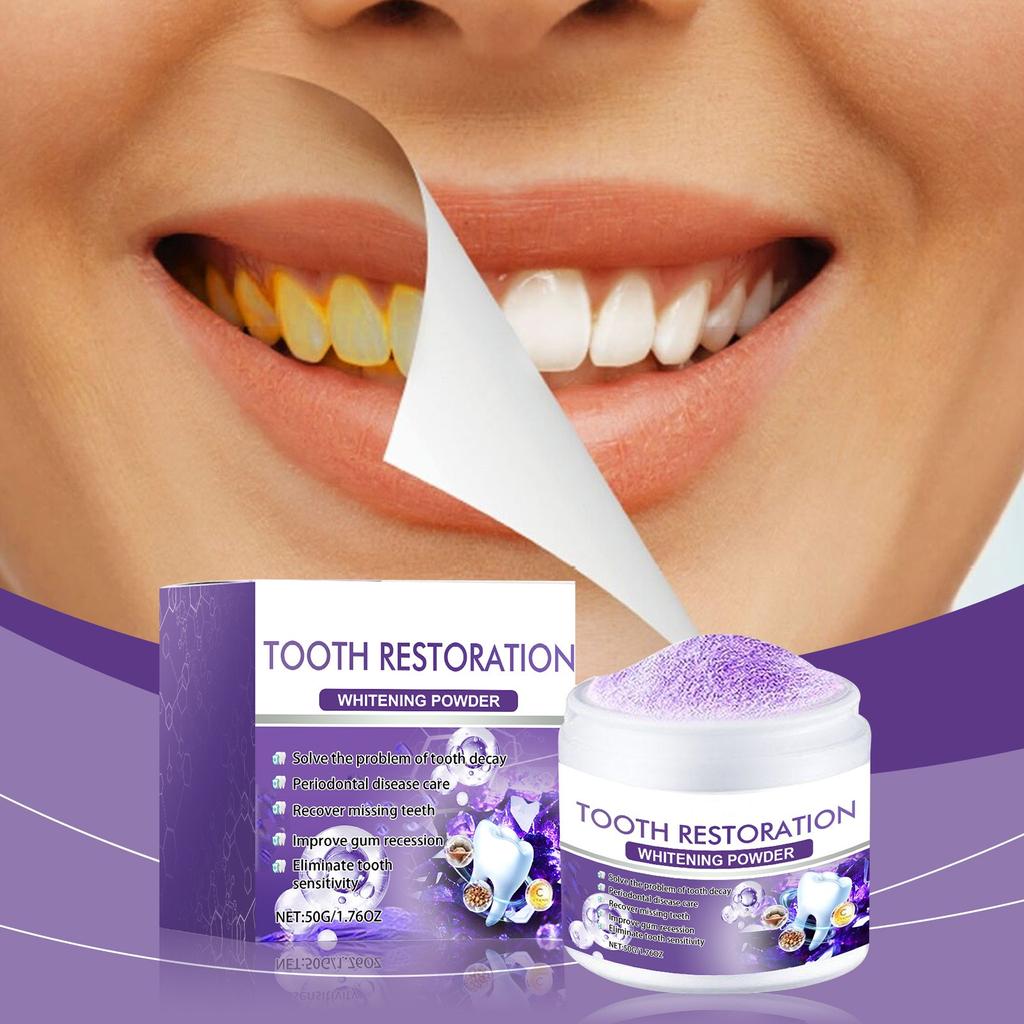 Purple Tooth Powder Cleans Tooth Stains Cleaning Care Fresh And Gentle Ingredients Care For Teeth