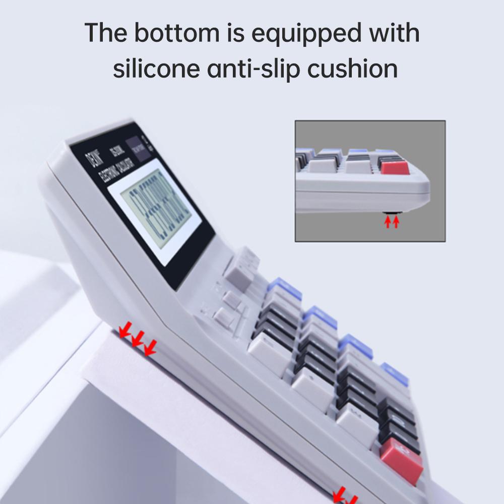 Настольный калькулятор 12-разрядный ЖК-дисплей Питание от солнечной батареи Большая кнопка Гигантский бухгалтерский калькулятор с противоскользящим дном для дома