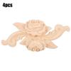 4шт цветок резной уголок аппликация дверной шкаф винтажный стиль мебельный декор(И)